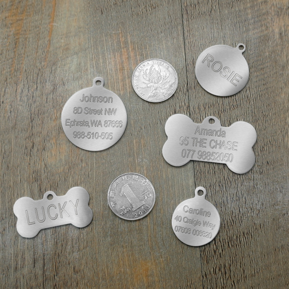 Dog ID Tag Personalized Dog Accessories Stainless