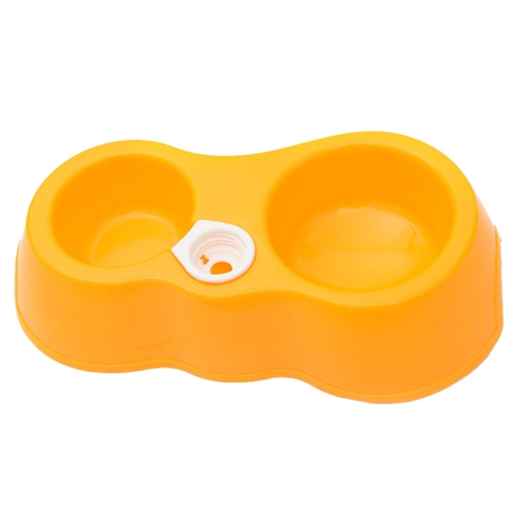 Dog Cat Food Dish + Drinking Water Double Bowls with Automatic Water