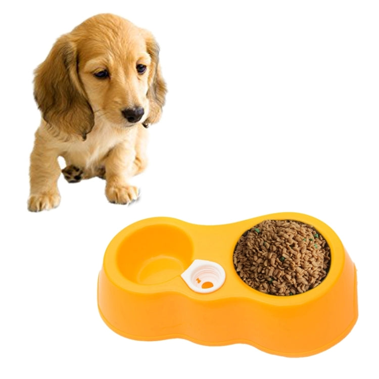 Dog Cat Food Dish + Drinking Water Double Bowls with Automatic Water