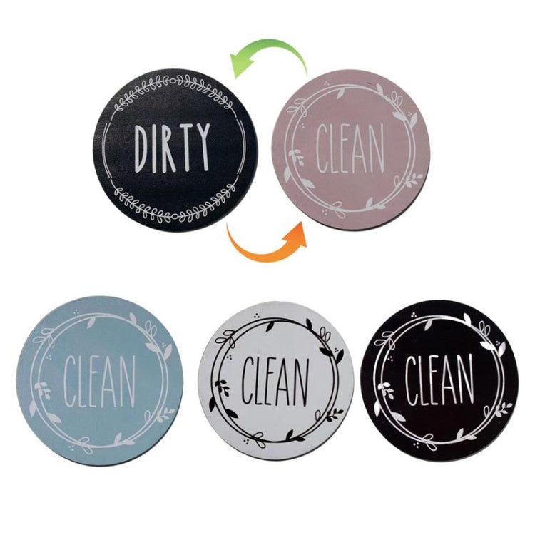 Dishwasher Round Magnet Clean Dirty Sign Double-Sided Dishwasher