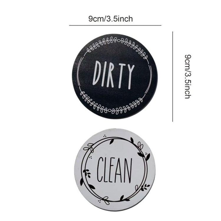 Dishwasher Round Magnet Clean Dirty Sign Double-Sided Dishwasher