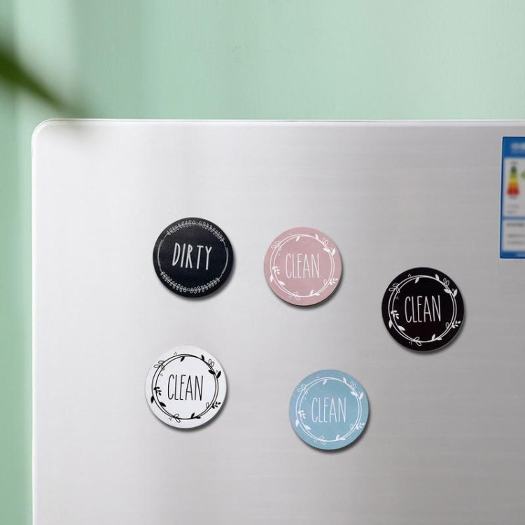 Dishwasher Round Magnet Clean Dirty Sign Double-Sided Dishwasher