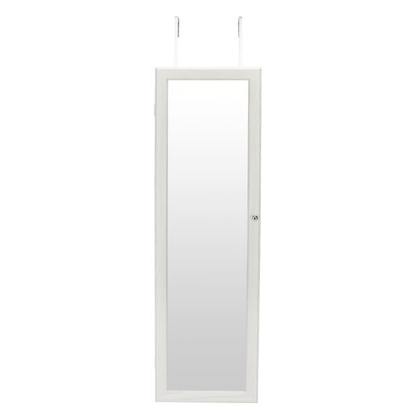 Wood Whole Body Mirror Jewelry Storage Dressing Mirror Cabinet