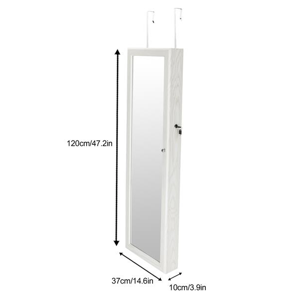 Wood Whole Body Mirror Jewelry Storage Dressing Mirror Cabinet