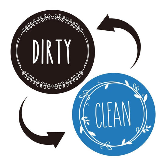 Dishwasher Round Magnet Clean Dirty Sign Double-Sided Dishwasher