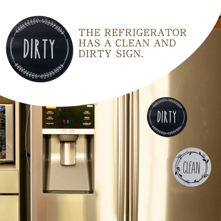 Dishwasher Round Magnet Clean Dirty Sign Double-Sided Dishwasher