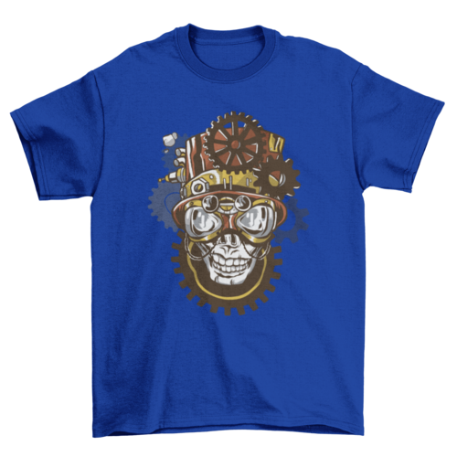 Steampunk skull with accessories goggles top hat gears mechanical