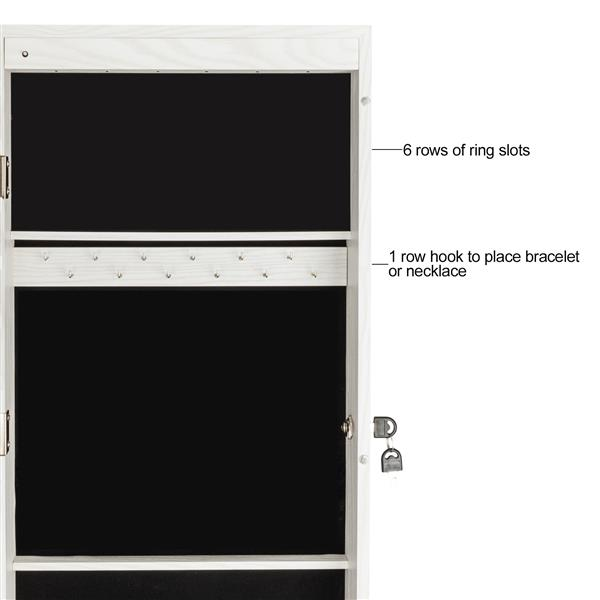 Wood Whole Body Mirror Jewelry Storage Dressing Mirror Cabinet